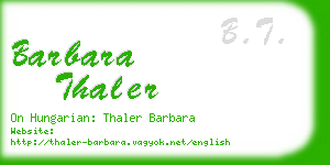barbara thaler business card